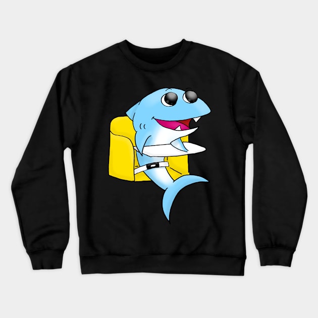 Happy Cartoon Baby Shark Crewneck Sweatshirt by dogbone42